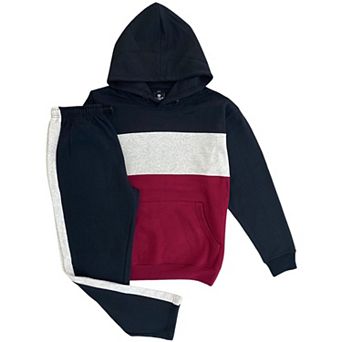 Men’s 2 pc Heavy Duty & matching Sweatpants Pullover Hoodie suit with stand