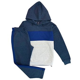 Men’s 2 pc Heavy Duty & matching Sweatpants Pullover Hoodie suit with stand