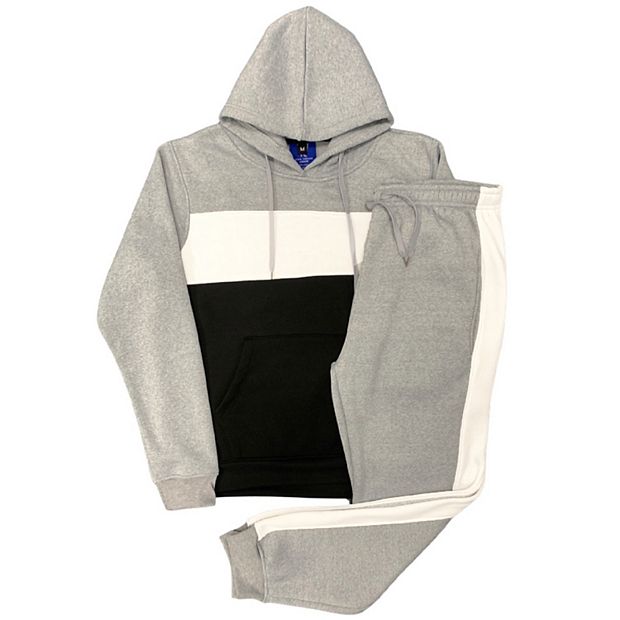 Men s 2 piece Winter Fleece Sweatsuit Pullover Hoodie Jogger Sweatpants