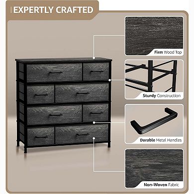 Sorbus 8 Drawers Dresser With Steel Frame, Wood Top - Storage For Bedroom, Closet, Office