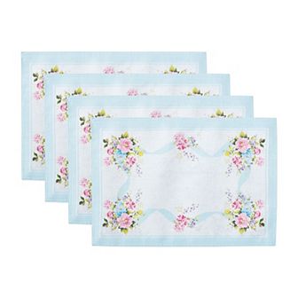 Rose Cottage Engineered Placemats, 13"x19", Set of 4