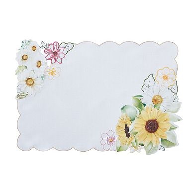 Sunflower and Daisies Placemats, 13"x19", Set of 4