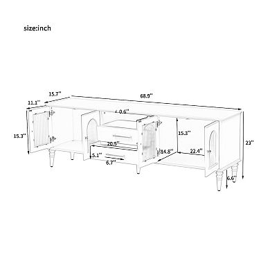 Merax 68.9'' Retro TV Stand for TVs up to 75 Inches