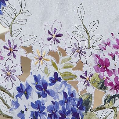 Spring Hydrangea Floral Cutwork 60"x84" Oval Tablecloth
