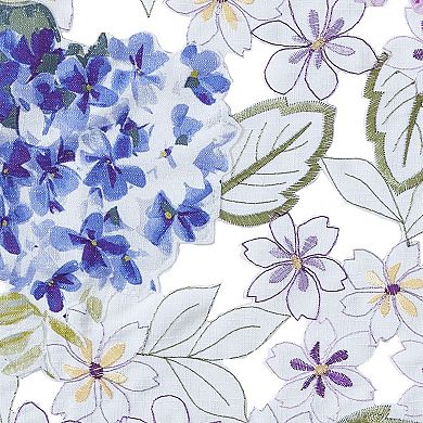 Spring Hydrangea Floral Allover Table Runner, 13"x36"