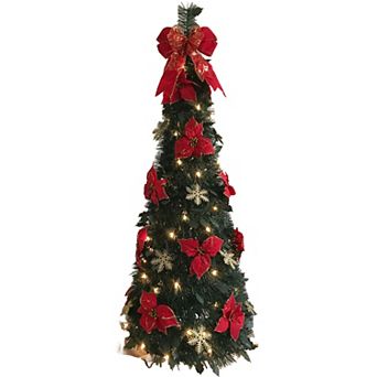 BrylaneHome Fully Decorated Pre-Lit 4 1/2' Pop-Up Christmas Tree