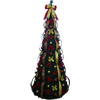 BrylaneHome Fully Decorated Pre-Lit 7 1/2' Pop-Up Christmas Tree