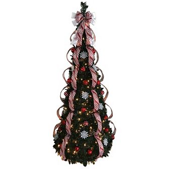 BrylaneHome Fully Decorated Pre-Lit 7 1/2' Pop-Up Christmas Tree