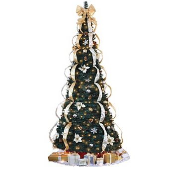 BrylaneHome Fully Decorated Pre-Lit 7 1/2' Pop-Up Christmas Tree