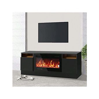 Modern TV Stand With Storage Cabinet - Fits 36'' Electric Fireplace