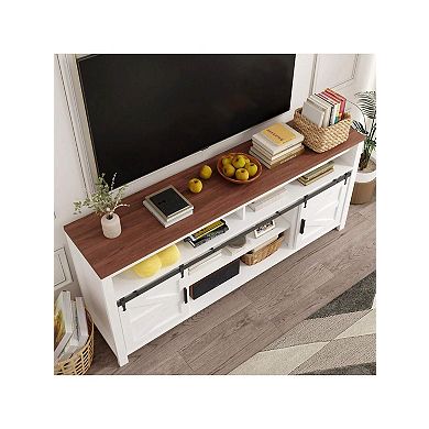 TV Stand For 55/60/65-Inch TV - Wood Media Console Storage Cabinet