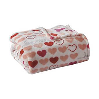 Kate Aurora Valentine's Day "be Mine" Hearts Ultra Soft and Plush Accent Throw Blanket