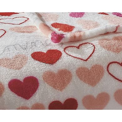 Kate Aurora Valentine's Day "be Mine" Hearts Ultra Soft & Plush Accent Throw Blanket