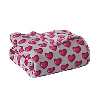 Kate Aurora Valentine's Day Emoji Hearts Ultra Soft and Plush Accent Throw Blanket