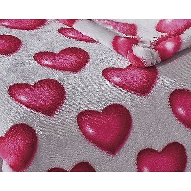 Kate Aurora Valentine's Day Emoji Hearts Ultra Soft and Plush Accent Throw Blanket