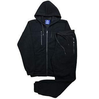 Men’s Warm Winter Tech Fleece Sweat Jacket Sweatpants Jogger Outfit