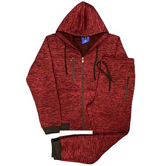 Men’s Warm Winter Tech Fleece Sweat Jacket Sweatpants Jogger Outfit