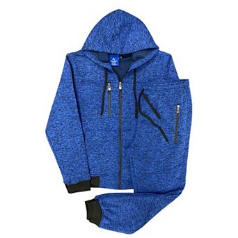 Men’s Warm Winter Tech Fleece Sweat Jacket Sweatpants Jogger Outfit