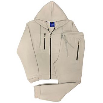 Men’s Warm Winter Tech Fleece Sweat Jacket Sweatpants Jogger Outfit