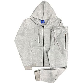 Men’s Warm Winter Tech Fleece Sweat Jacket Sweatpants Jogger Outfit