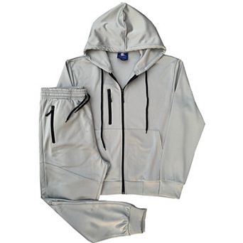 Men’s Warm Winter Tech Fleece Sweat Jacket Sweatpants Jogger Outfit