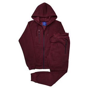 Men’s Warm Winter Tech Fleece Sweat Jacket Sweatpants Jogger Outfit