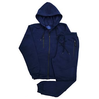 Men’s Warm Winter Tech Fleece Sweat Jacket Sweatpants Jogger Outfit