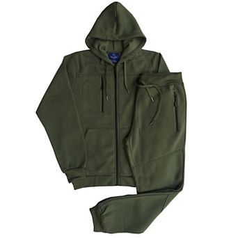 Men’s Warm Winter Tech Fleece Sweat Jacket Sweatpants Jogger Outfit