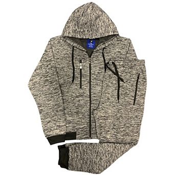 Men’s Warm Winter Tech Fleece Sweat Jacket Sweatpants Jogger Outfit