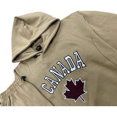 Men Classic Pullover Canada Print Sweatsuit