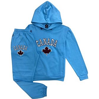 Men Classic Pullover Canada Print Sweatsuit