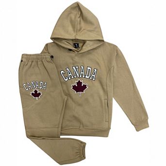 Men Classic Pullover Canada Print Sweatsuit