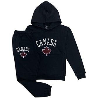 Men Classic Pullover Canada Print Sweatsuit