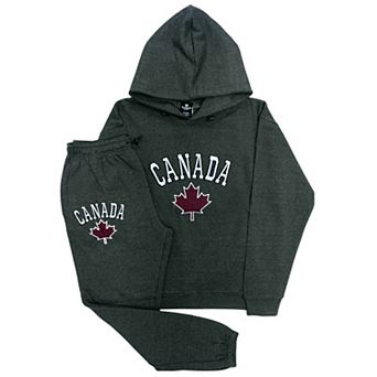 Men Classic Pullover Canada Print Sweatsuit