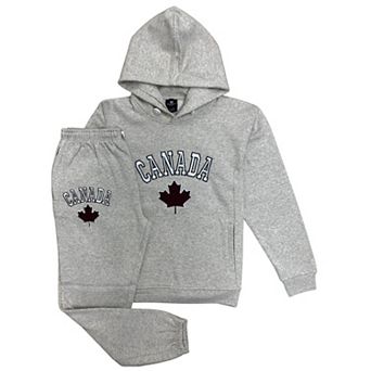 Men Classic Pullover Canada Print Sweatsuit