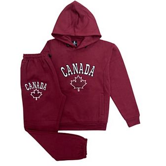 Men Classic Pullover Canada Print Sweatsuit