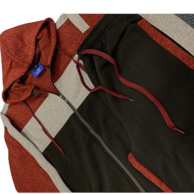 Mens' Jogger Sweatsuit 2-Piece Color Block Sweat jacket Sweatpants Fleece suit