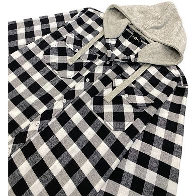 Men's Relaxed Fit Flannel Shirt with Hood