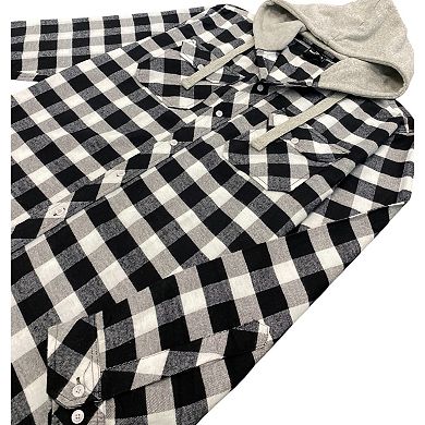 Men's Relaxed Fit Flannel Shirt with Hood