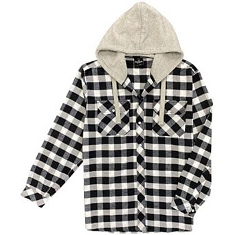 Men's Relaxed Fit Flannel Shirt with Hood
