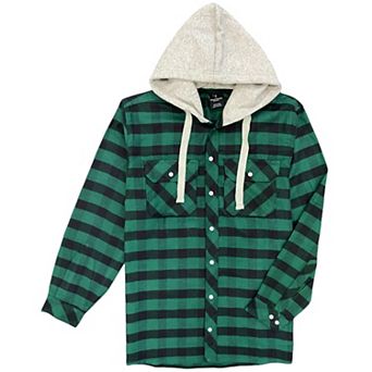 Men's Relaxed Fit Flannel Shirt with Hood