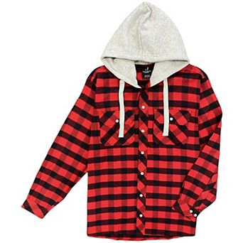 Men's Relaxed Fit Flannel Shirt with Hood