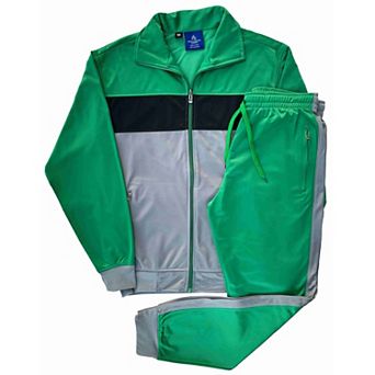 Men's 2 pc Tracksuit Coral Blocks Jogger Track Jacket & Trackpants Outfit