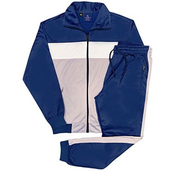Men's 2 pc Tracksuit Coral Blocks Jogger Track Jacket & Trackpants Outfit