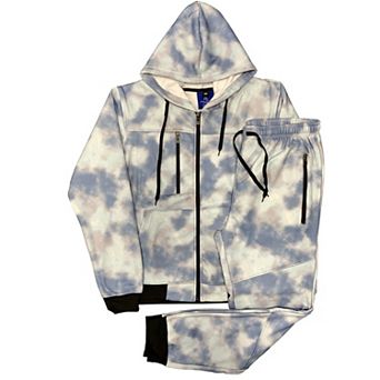 Men’s Print Design Fleece Suit Sweat Jacket & Sweatpants Jogging Set