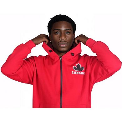 Men Fleece Jogger Canada Theme Sweatsuit with utility Cargo Pockets Outfit