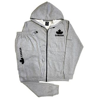 Men Fleece Jogger Canada Theme Sweatsuit with utility Cargo Pockets Outfit
