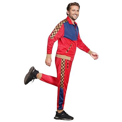 Men’s 2 piece Checker box Jogger style Jogging Suit Track Jacket & Track pants Matching Suit