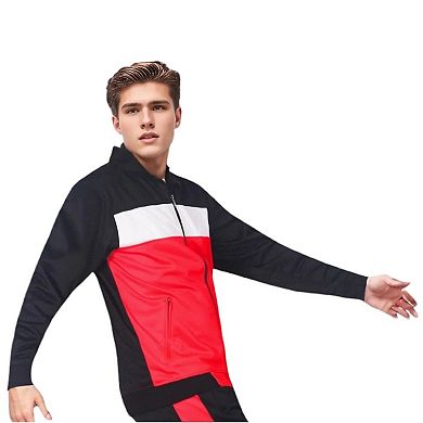 Men’s 2-Piece Tracksuit Traditional Coral Blocks Active Track Jacket and Track pants Outfit