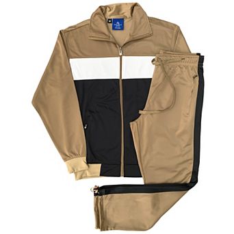 Men’s 2 pc Tracksuit Traditional Coral Blocks Active Track Jacket and Track pants Outfit